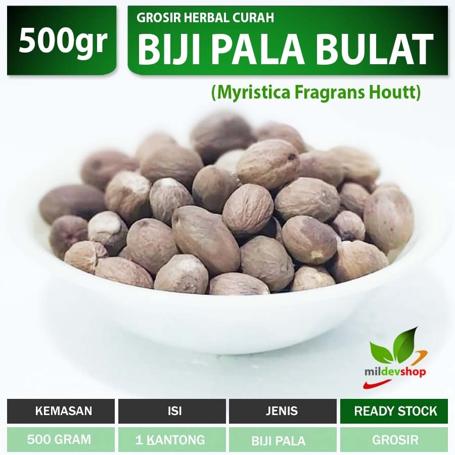 

biji pala bulat SUPER Nutmeg whole 500 gram