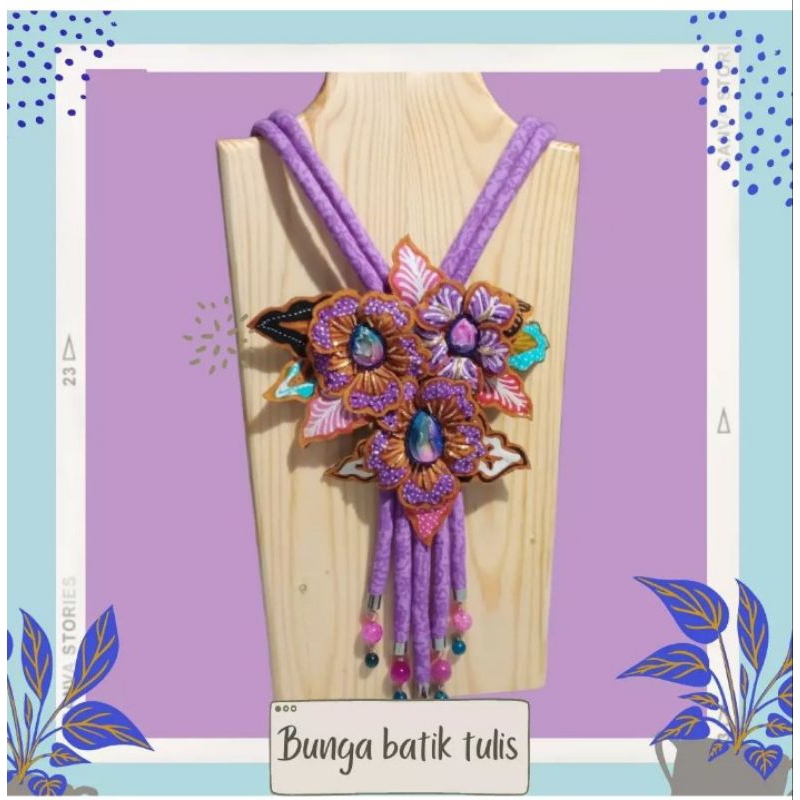 Kalung bunga batik payet