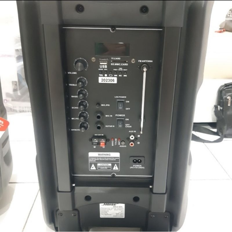 Box Speaker Portable 12 Inch Noise 2 Mik Wireless Bluetooth Usb Radio