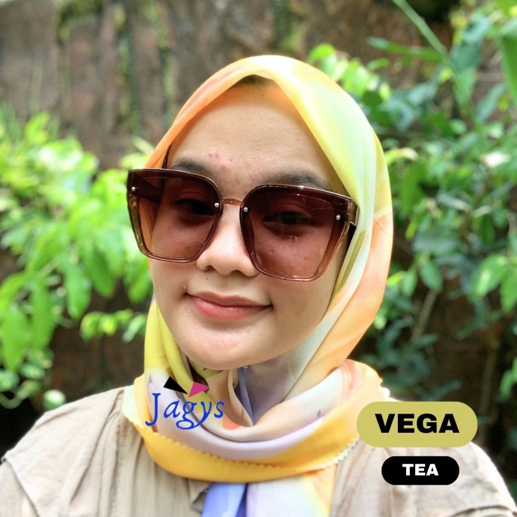 VEGA Kacamata Fashion Hitam Wanita Korea Hitam Uv400 Kekinian Hijab KCDS