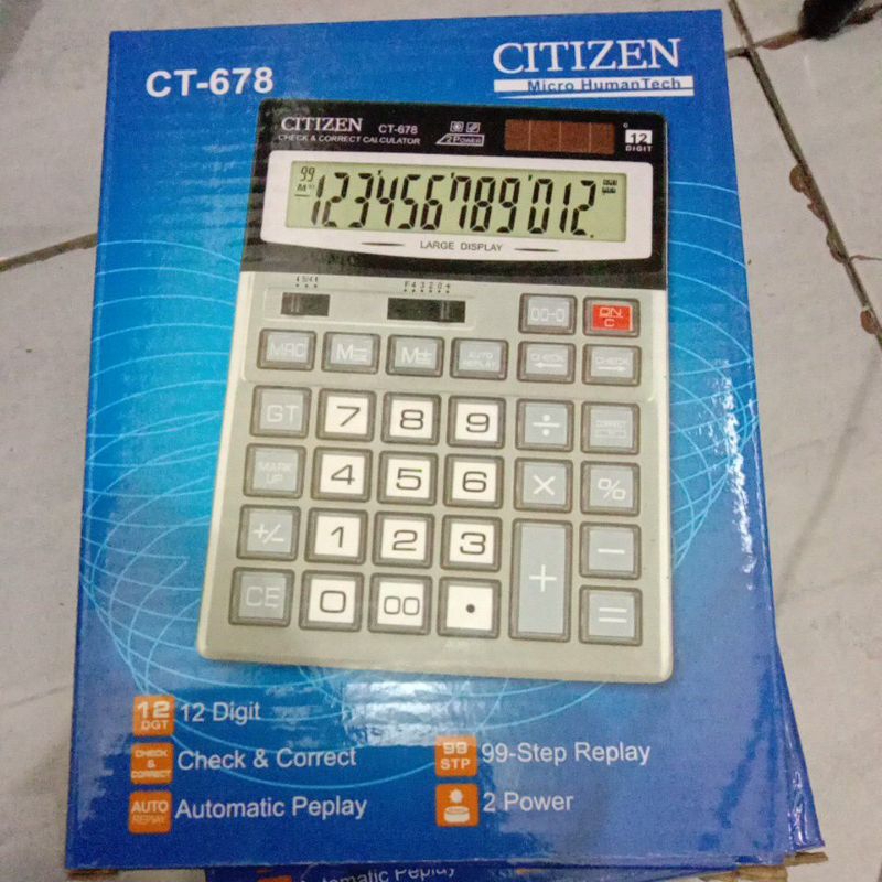 

kalkulator citizen 12digit tombol mika citizen ct-678/calculator citizen tombol mika ct-678 12digit
