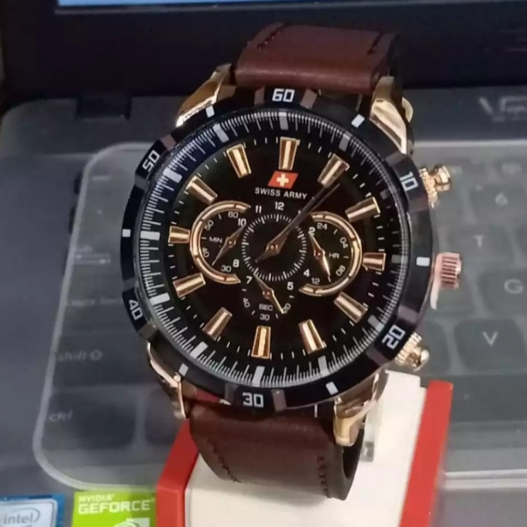 ( COD ) Jam Tangan Kulit Pria Free Batrai Cadangan Jam Tangan Keren Tampilan Mewah Bisa Bayar Ditemp