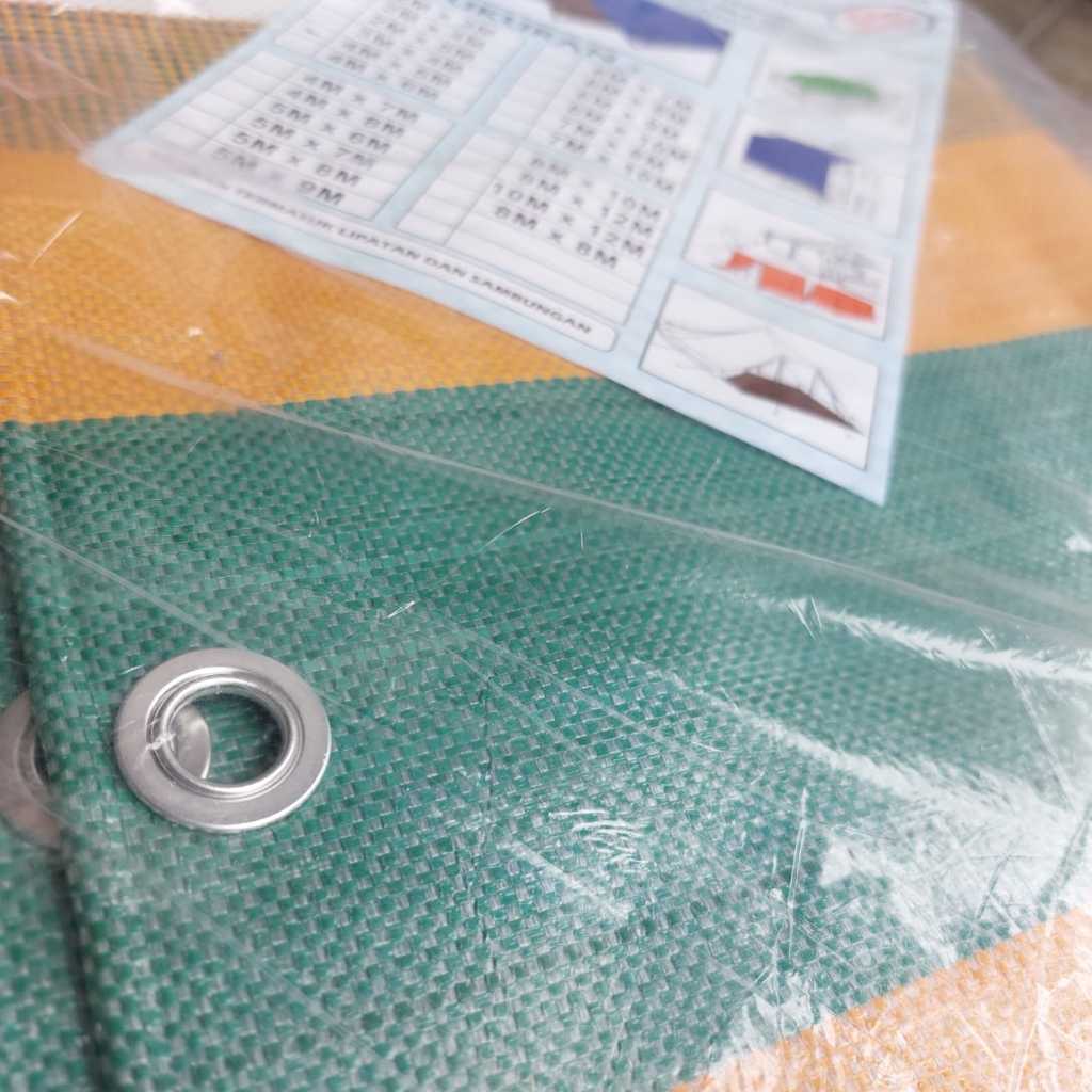 Tenda jadi SAKURA STRIP 4x8m terpal truk tebal strip belang pelangi full press siap jadi