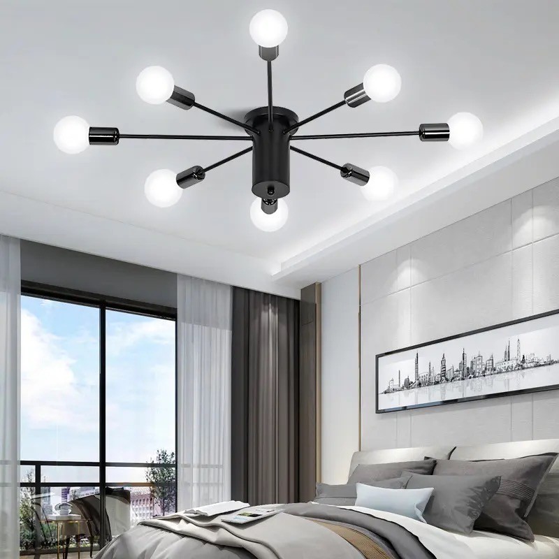 Fitting Lampu E27 Plafon Langit Langit Estetik 8 Soket Bohlam Gantung