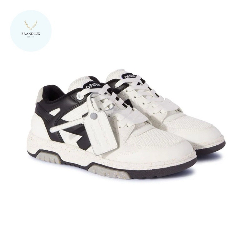 Off-White Out Of Office ‘OOO’ Slim Sneakers Mesh and Leather