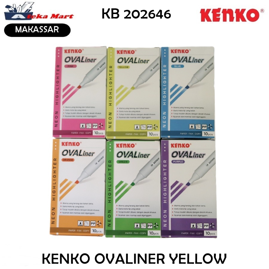 

[BOX/10PCS] KENKO OVALINER HIGHLIGHTHER PENANDA TEXT