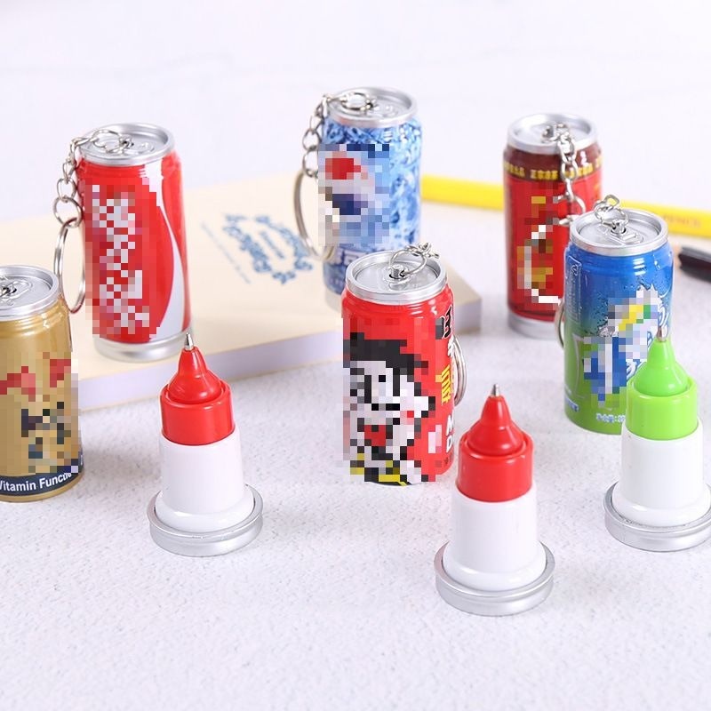 

Gantungan Kunci Minuman Kaleng 2 IN 1 Pena Bentuk Minuman Pulpen Botol Minuman Gantungan Keychain Murah Import