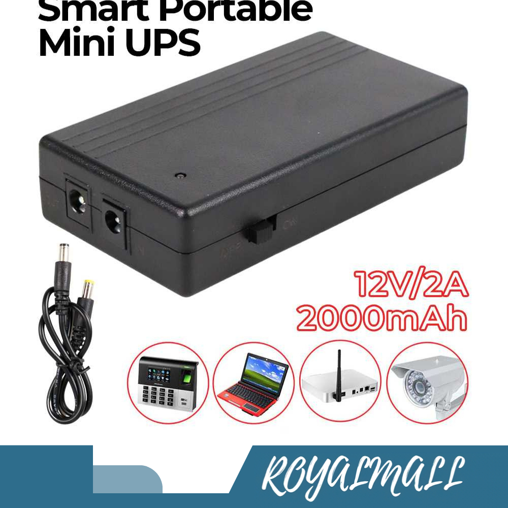 Smart Portable Mini UPS 12V/2A 2000mAh / Power Penyimpan Penyimpanan Backup Storage UPS Supply Supla