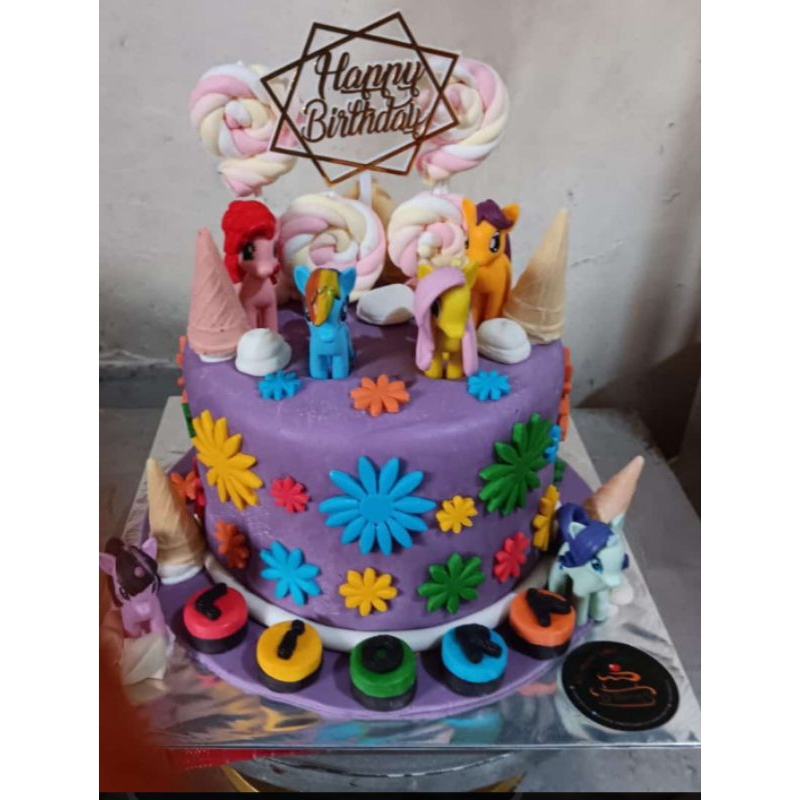 

Little Pony Foundant Cake karakter 20cm - Kue Ulang Tahun Anak Karakter