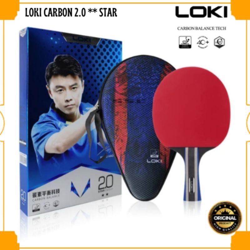 Bet Tenis Meja Pingpong Loki 2.0 Star Carbon Balance Tube Tech