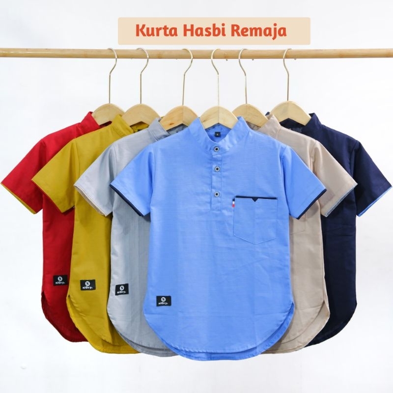 Pakaian Baju Muslim Atasan Kemeja Koko Kurta Anak Laki Cowok 11 12 13 14 15 Tahun Katun Sigaret Warn