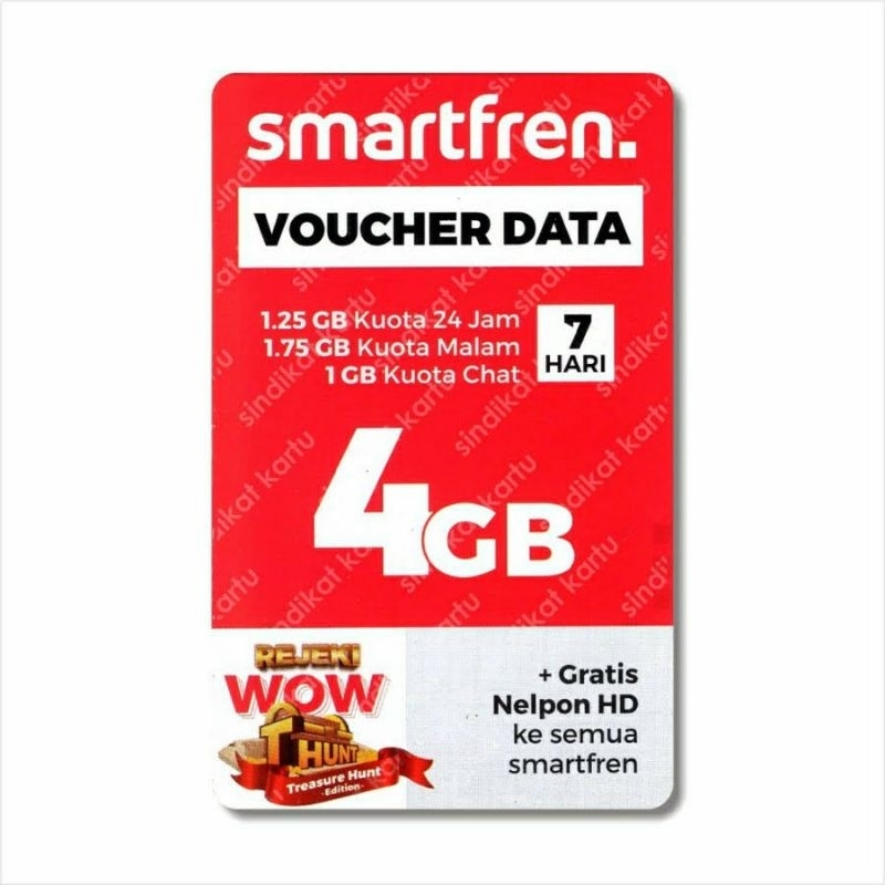 Voucher Smartfren 4gb 7 hari unlimited (Kirim Kode Via Chat)