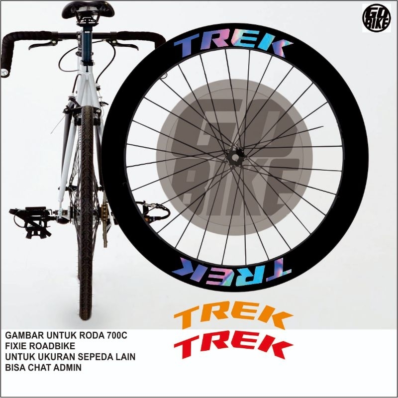 stiker velg sepeda 700c sticker rims sepeda fixie roadbike TREK