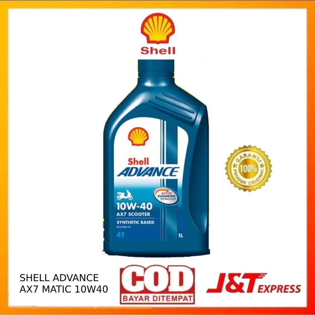SHELL AX7 MATIC 10W40 Oli Mesin Motor Matic Synthetic 1L NMAX AEROX VESPA SPRINT