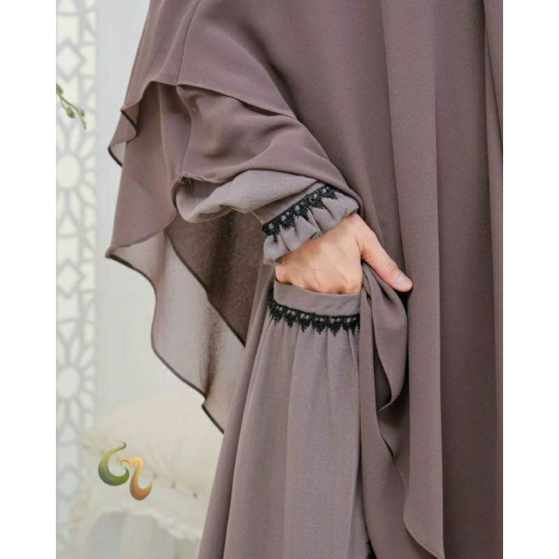Gamis safiya set by gerai mika gamis set FK cadar jumbo murah busui resleting model terbaru bisa COD