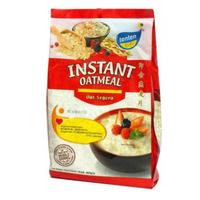 

Tenten Instant Oatmeal Oat Segera Rendah Lemak Jenuh Halal 800g / 800 gram Made With Whole Grains All Natural Meal Bahan Masakan Makanan Instan Cepat Siap Saji Ready New Pekanbaru Riau Indonesia Gratis Free Bebas Ongkir Ojek Gosend Grab COD Bayar Ditempat