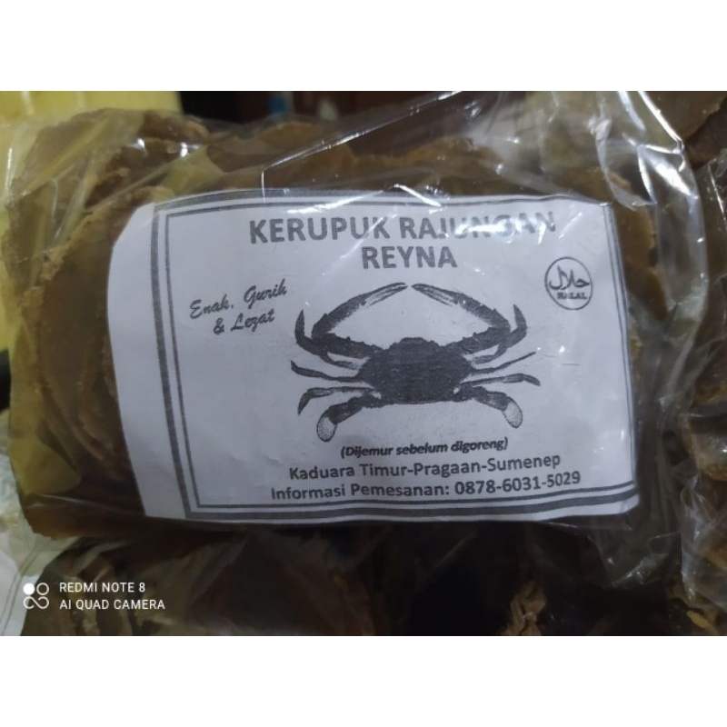 

kerupuk rajungan, kemasan 250g. enak dan gurih. krupuk rajungan madura.