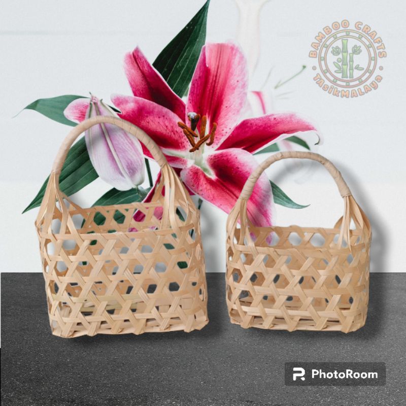 

keranjang parsel mini kemasan hampers & souvenir unik dari anyaman bambu