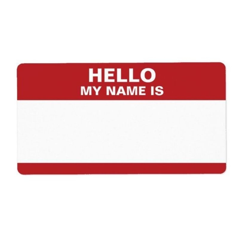

STIKER HELLO MY NAME IS