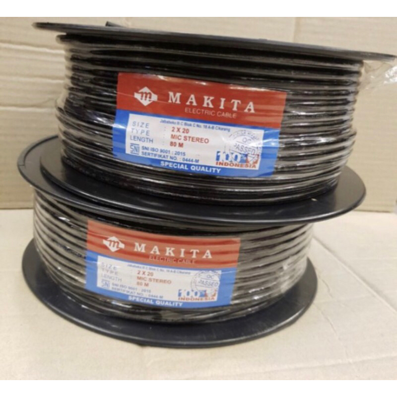 Kabel mic makita 2 x 20 80m original hitam