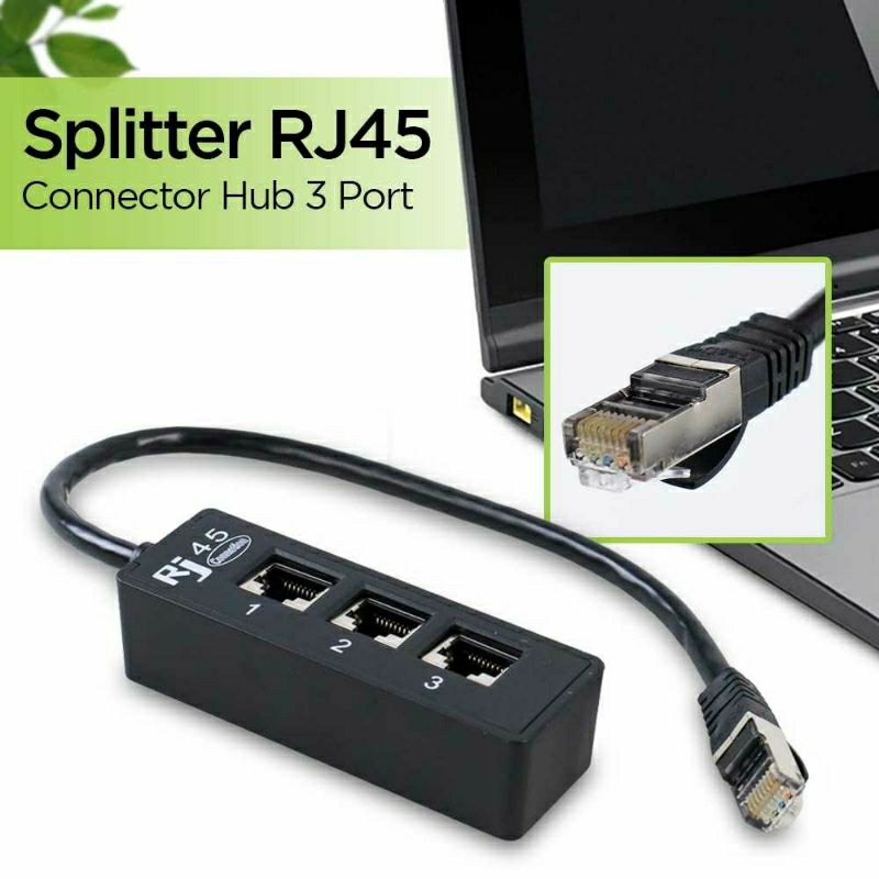 RJ45 LAN Ethernet Network Kabel Konektor Splitter 1 to 3 Port LAN switch