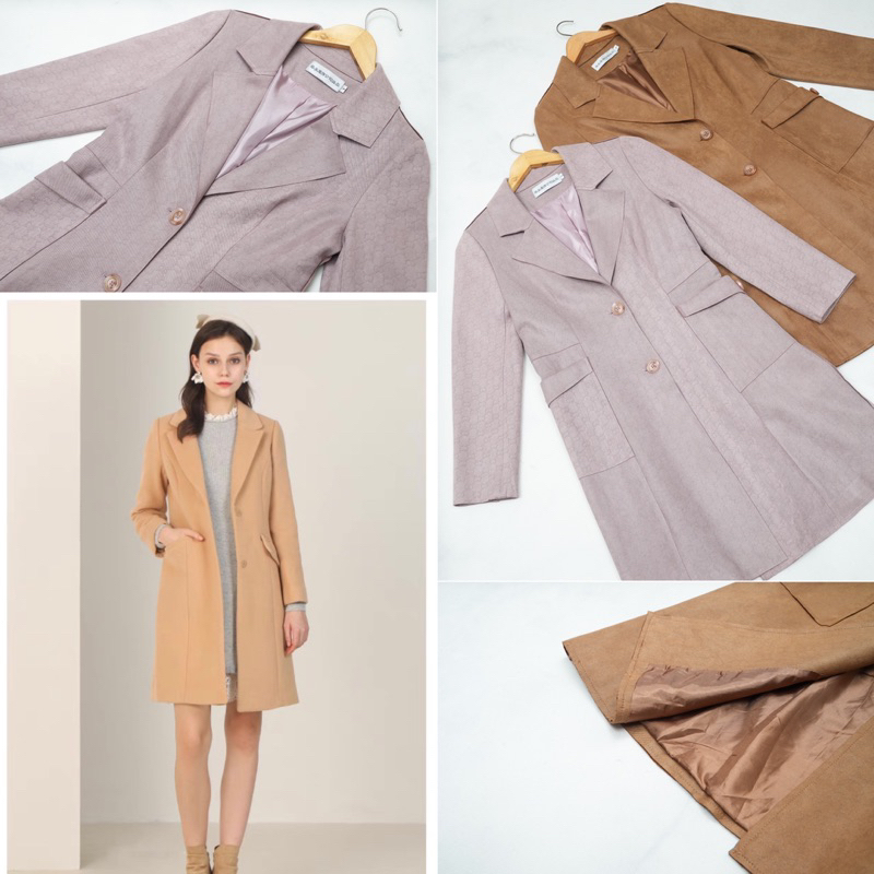 LONG BLAZER WANITA SLIMFIT BAHAN SCUBA PREMIUM