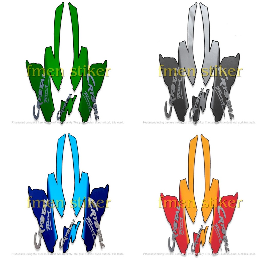 STIKER STRIPING MOTOR SUZUKI CRYSTAL TUNE 1993 SEPASANG STANDAR FULL SET