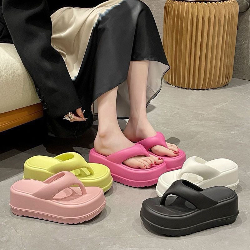 SEN 9333W Sandal Jepit Hak Tinggi Sandal Karet Wanita Wedges | Sandal Jepit Wanita Sandal Jepit Hak 