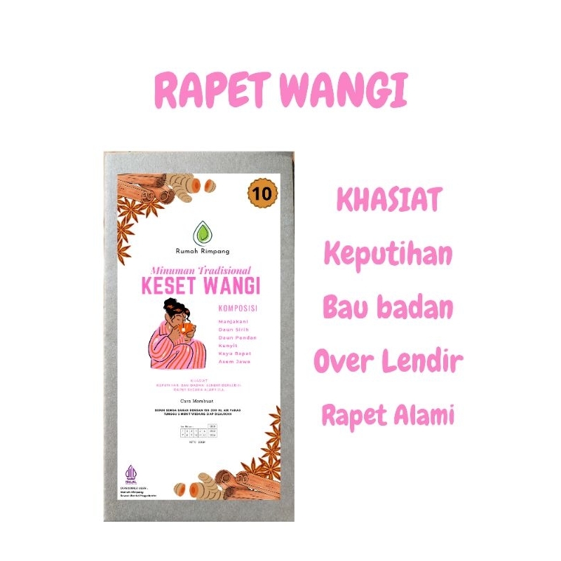 

Rapet wangi putri keraton khas Yogyakarta 1 pak isi 10 bungkus