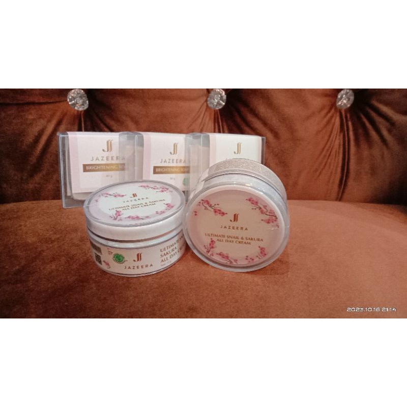 1paketJAZEERA3pcsCRYSTAL SOAP dan 2pcs ALL DAY CREAM