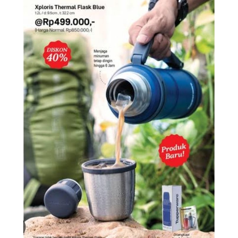 Xploris thermal flask Blue Termos stainless