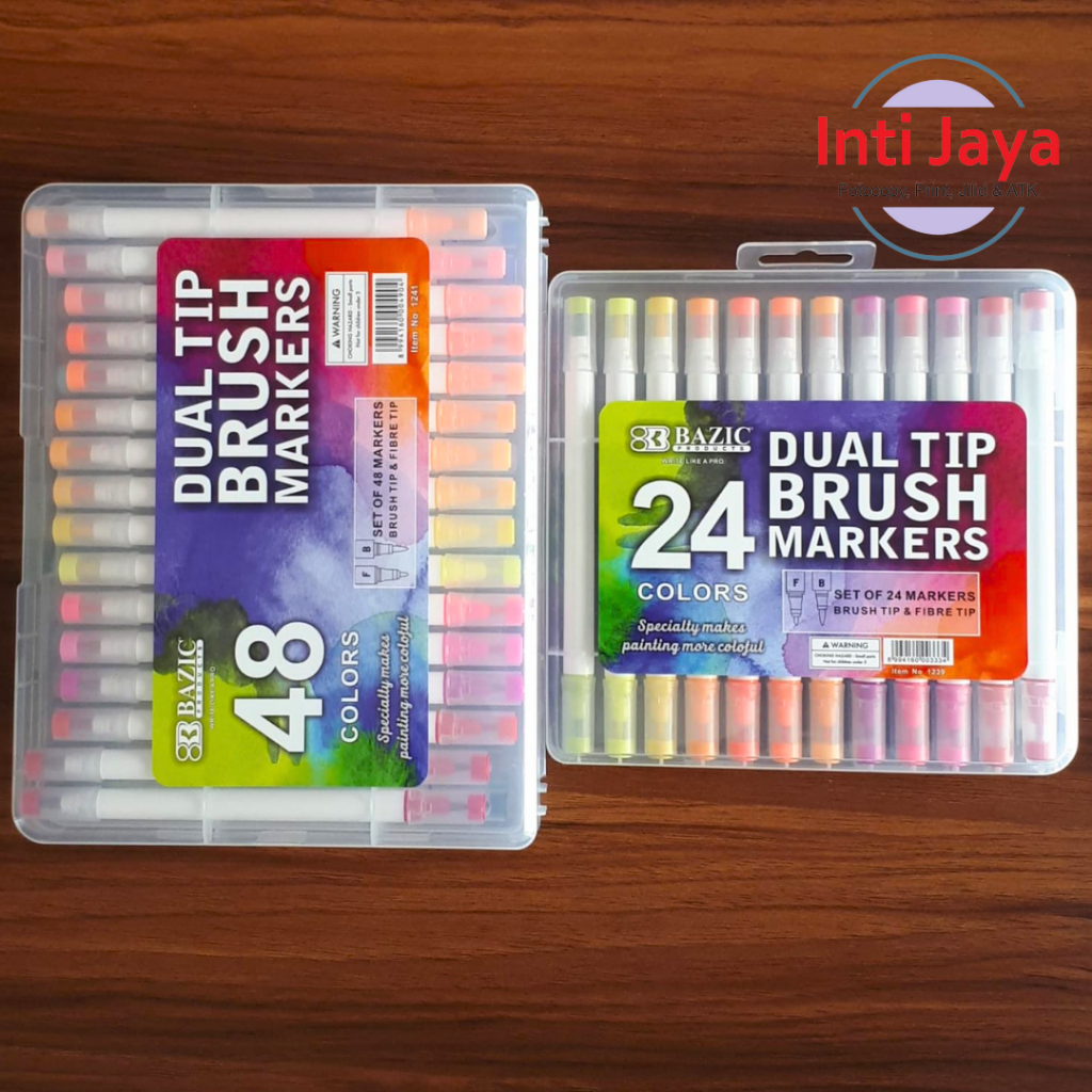 

Bazic Colors Dual Tip Brush Markers 24/48