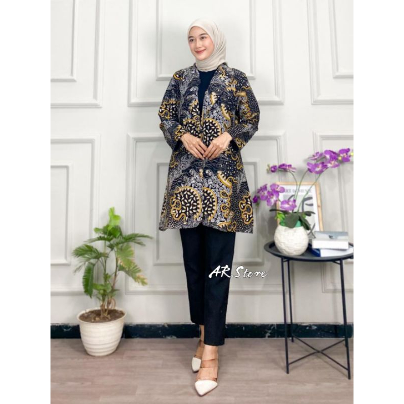 AR.Store - Jas Batik Wanita// Jas Furing Trikot Embos// Jas Kantoran/ Outer kantoran//Jas Wanita Mod