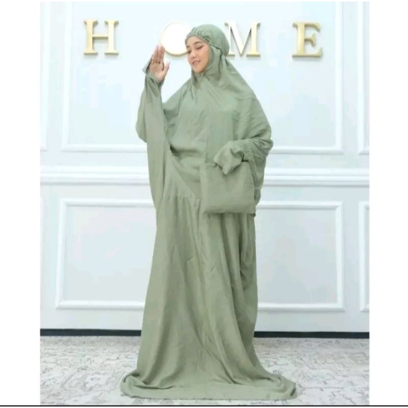 Mukena Terusan Polos Katun Premium