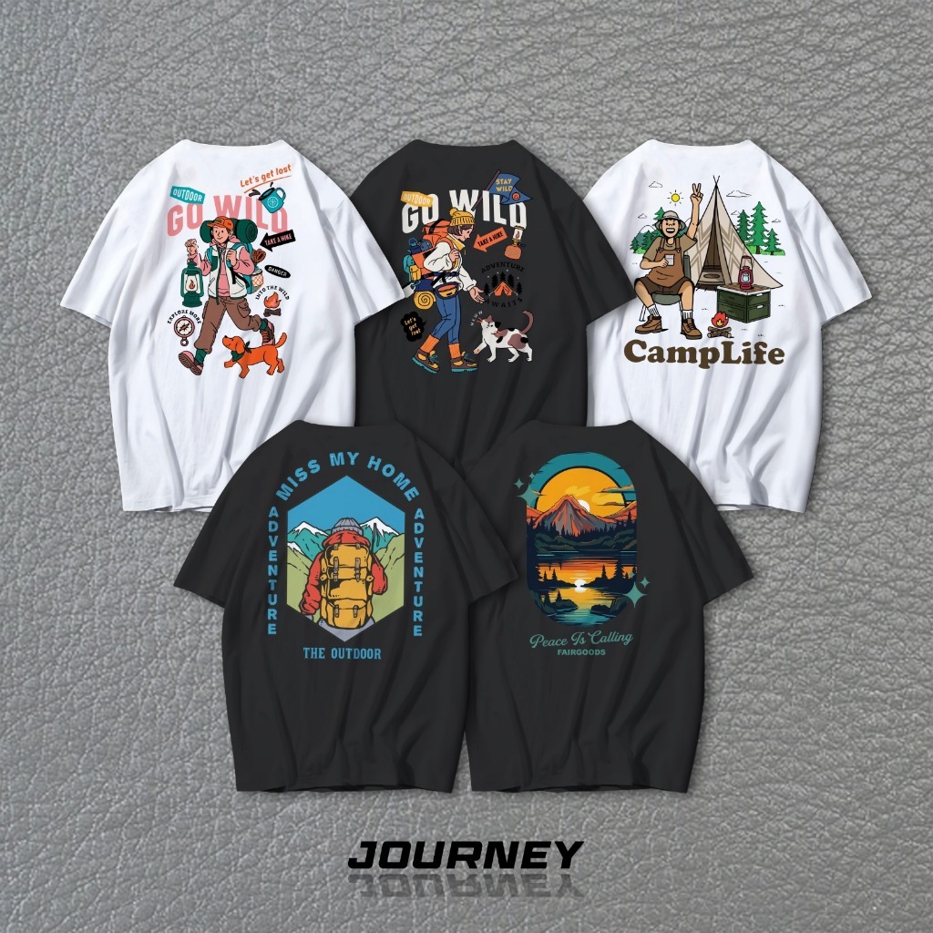 Baju Kaos T Shirt Cotton katun 100% original combed 24s Premium Pria Wanita Unisex journey BL