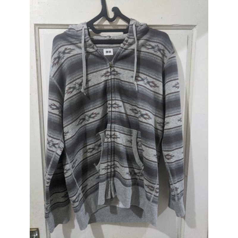 JAKET MOTOR MODEL HOODIE UNIQLO NAVAJO ORIGINAL SECOND BEKAS