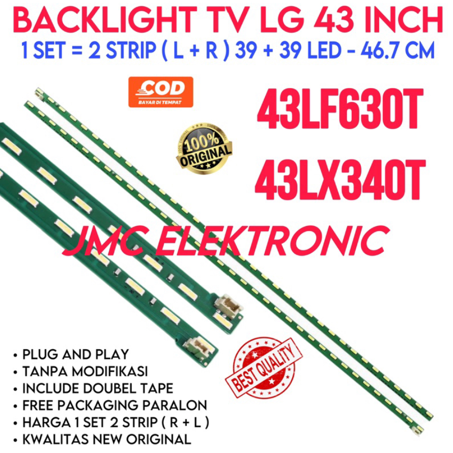 BACKLIGHT TV LED LG 43LF630T 43LX340T 43LF630 43LX340 43LF 43LX LAMPU BL 43 INCH