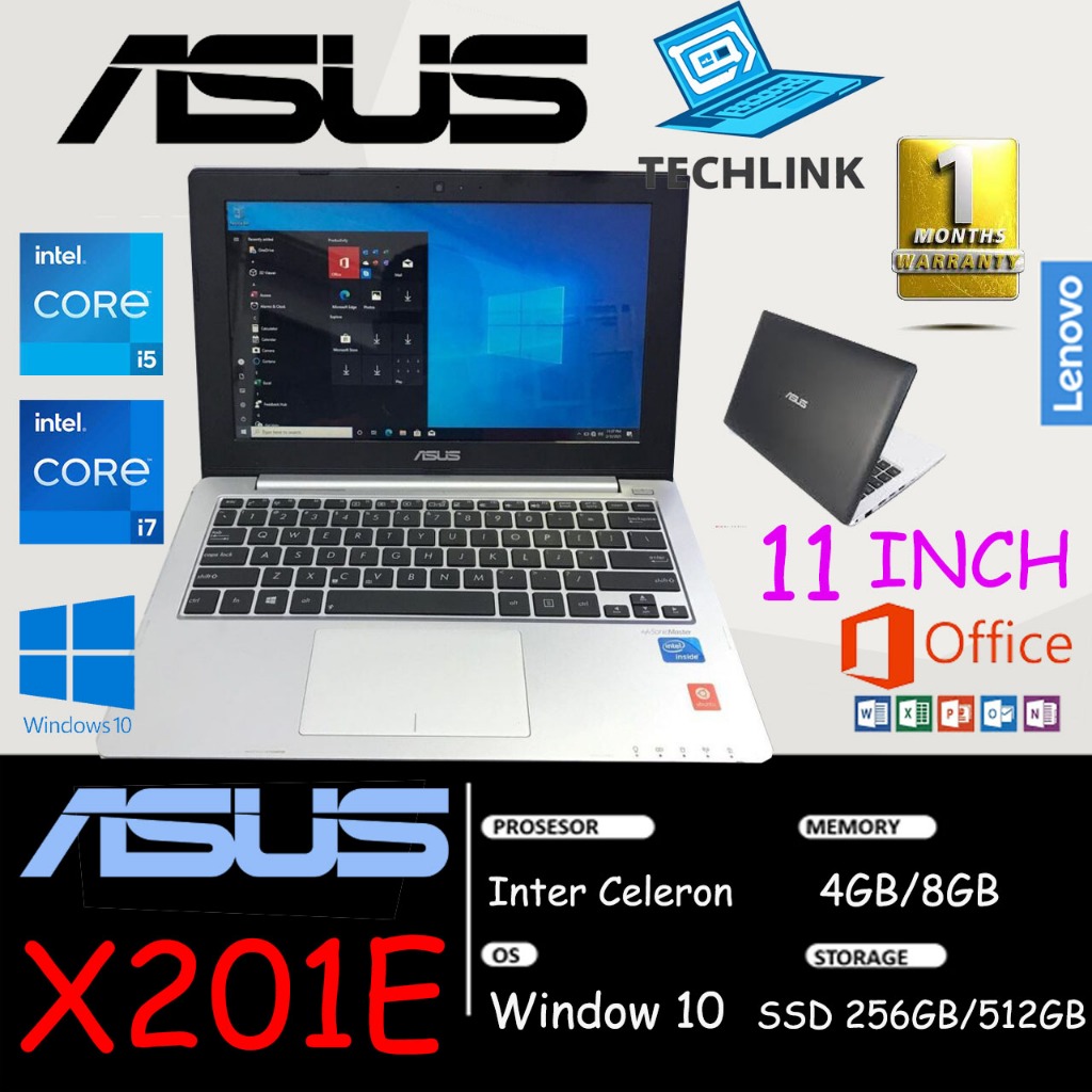 Asus X201E Laptop Celeron – 11inch Laptop – intel Inside – 4/8GB ram – SSD/HDD – HDMI