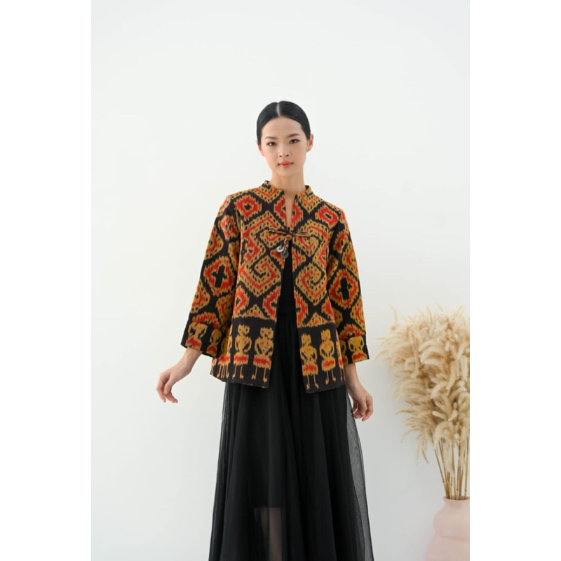 Blazer tenun jepara atasan wanita baju tenun jepara fashion wanita blazer jumbo ethnik blazer murah