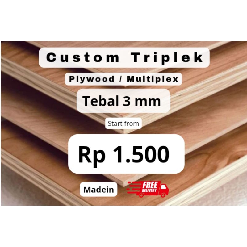 (Custom) TRIPLEK POTONGAN 3mm madein