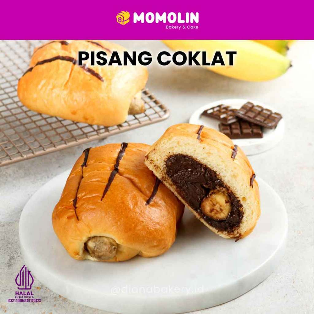 

Momolin Bakery Roti Pisang Cokelat PREMIUM Momolin Bakery | Piscok | Roti Manis