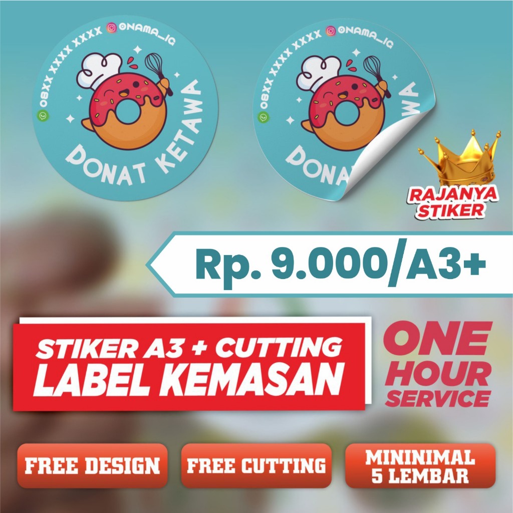 

Rj Cetak Stiker Logo Olshop custom Stiker Label Makanan Print Stiker Segel Chromo Label cromo murah