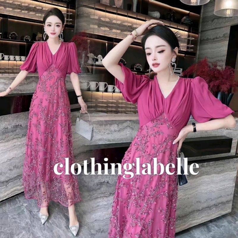 Elegant Pearl Sequin Party Dress