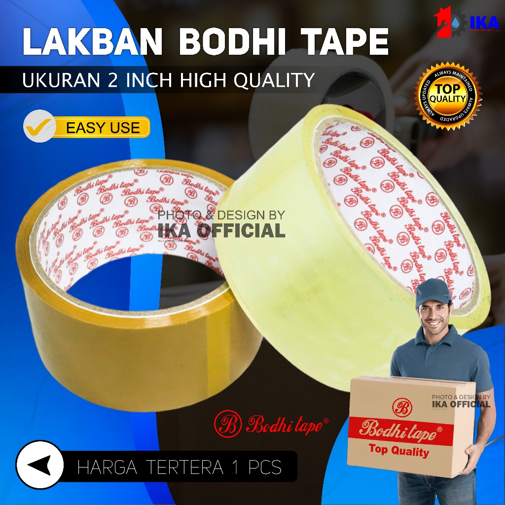 

LAKBAN BODY TAPE BENING COKLAT TRANSPARAN 2 INCH TEBAL / PLASTER SOLATIP ISOLASI LEM