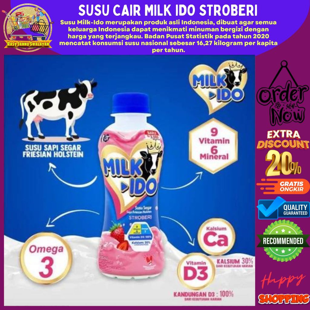 

Milkido Susu Stroberi 300ml