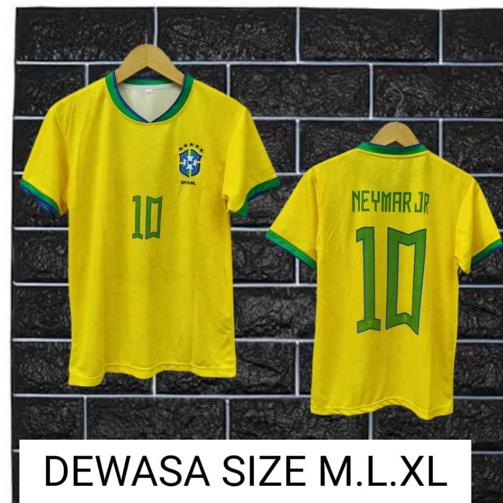 jersey baju bola brazil dewasa/jersey neymar dewasa/baju bola brazil dewasa printing