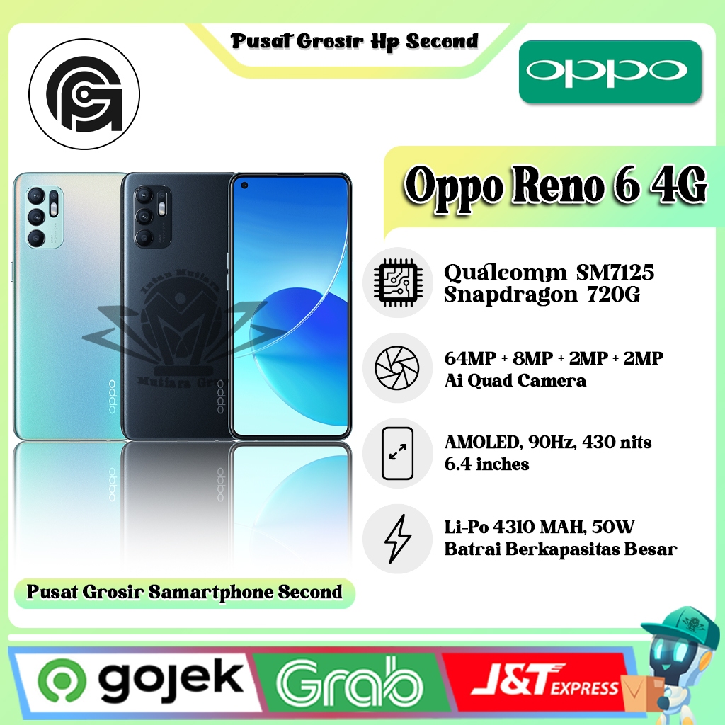 Oppo Reno 6 4G | 5G Ram 8GB Rom 128GB (SECOND)
