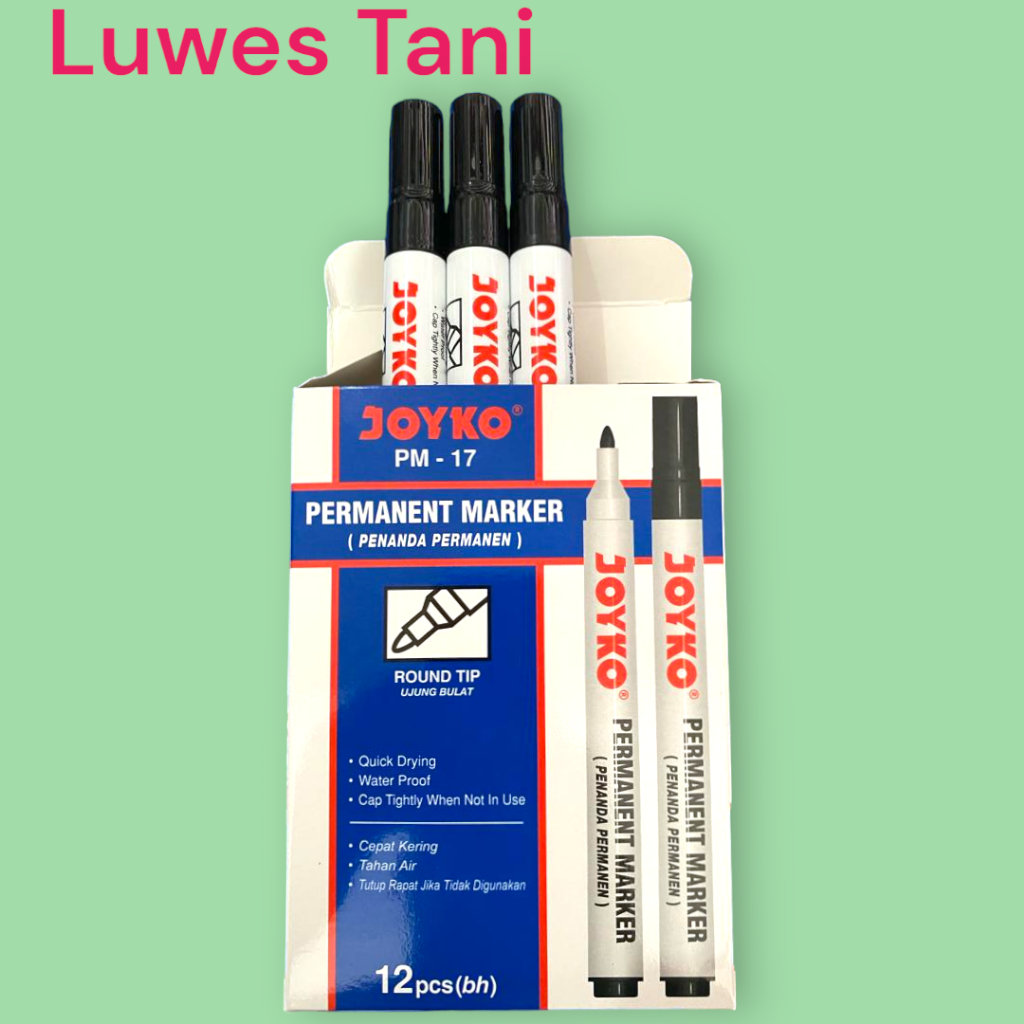 

Spidol Permanent Marker Joyko PM-17 Hitam ECER