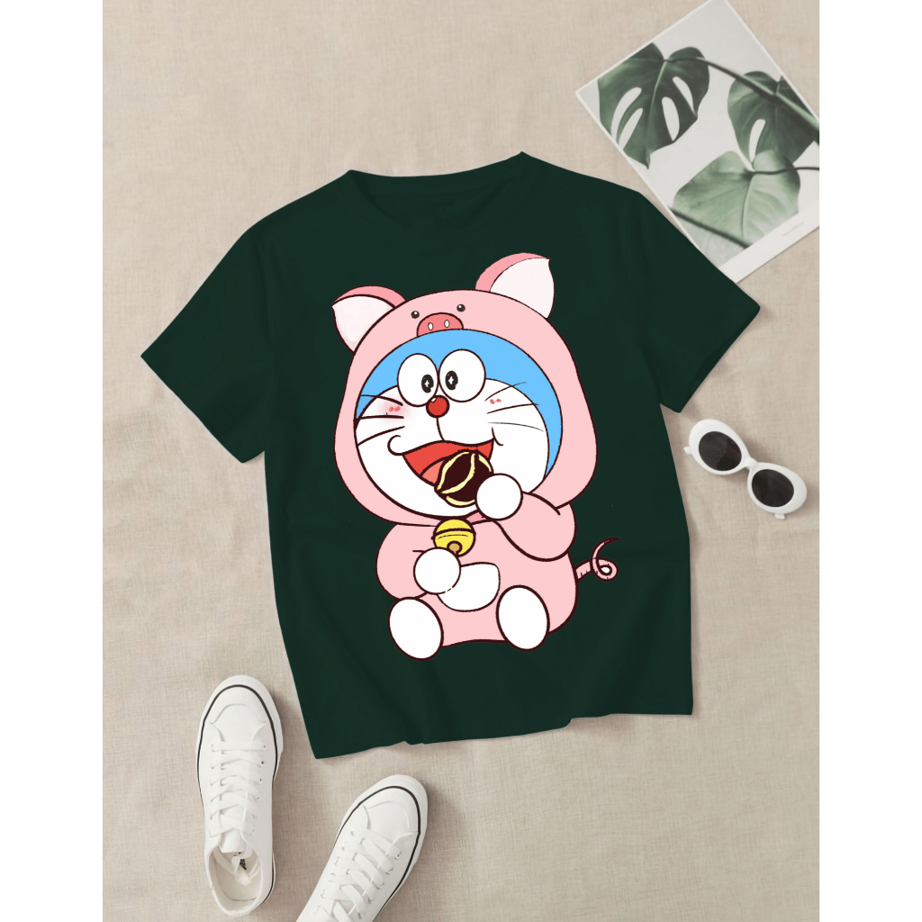KAOS DISTRO BAJU KAOS  DORAEMON T-SHIRT PRIA DAN WANITA
