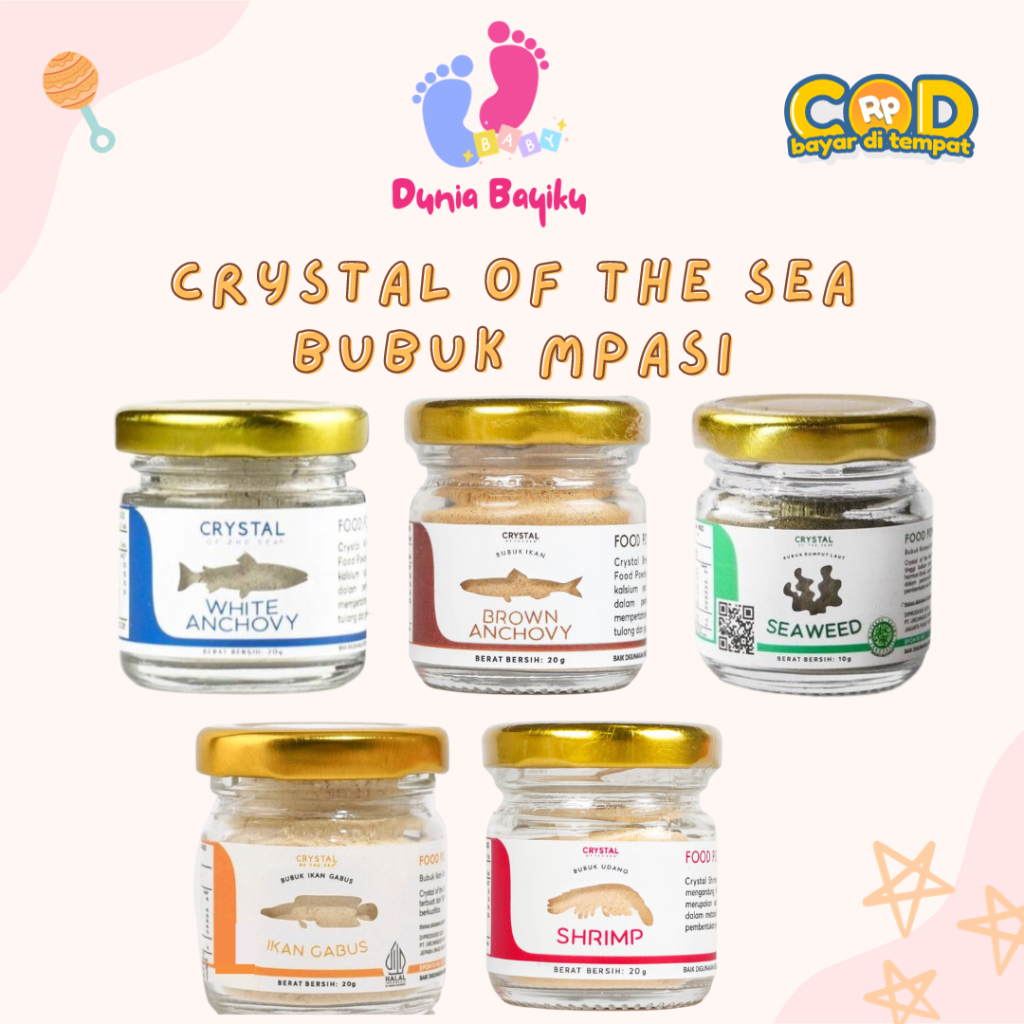 

Crystal of the Sea White Anchovy Powder Brown Anchovy Ikan Gabus Shrimp Kaldu MPASI Bayi Anak | Bubuk Ikan Teri Nasi Ikan Bilis Udang Rebon